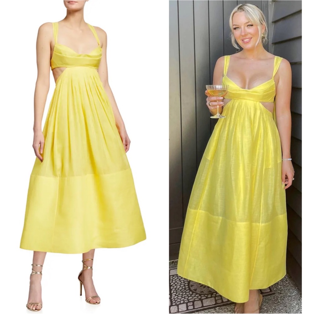 Zimmermann Yellow Midi Dress